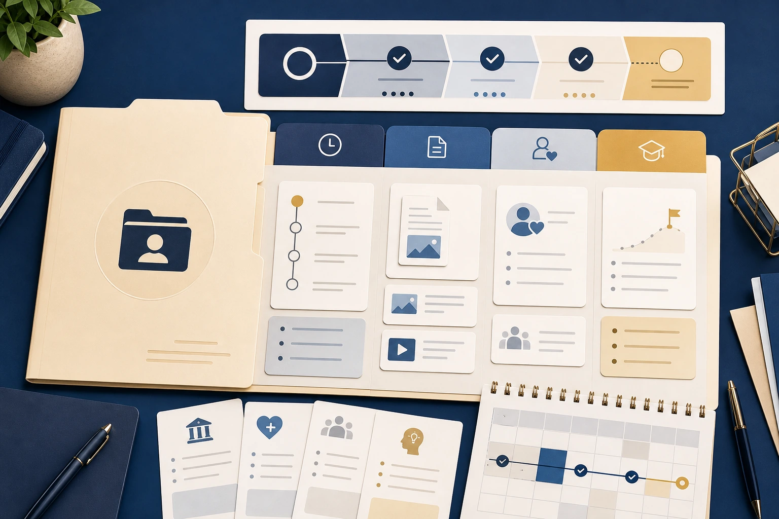 University response planning notes with deadlines, questions and supporting documents.